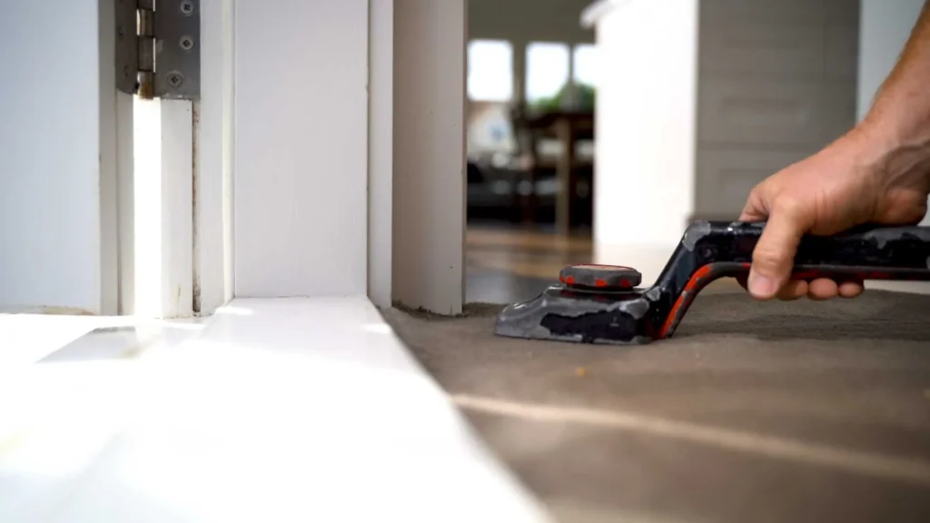 floors being prepared for carpet replacement