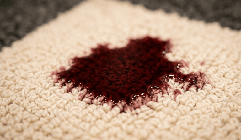 wine stain on carpet