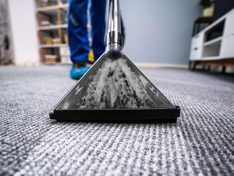 close up of carpet cleaning